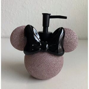 DISNEY Minnie MOUSE Rose Gold Glitter Black Ears SOAP Lotion DISPENSER With PUMP